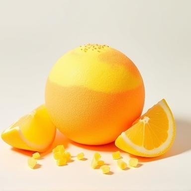 Orange and yellow citrus scented bath bomb